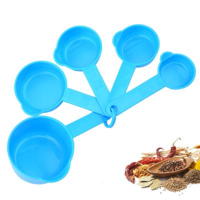 China Sustainable Plastic Measuring Tool Kit 5-Piece Household Tools Plastic Measuring Cup Kitchen Blue for sale