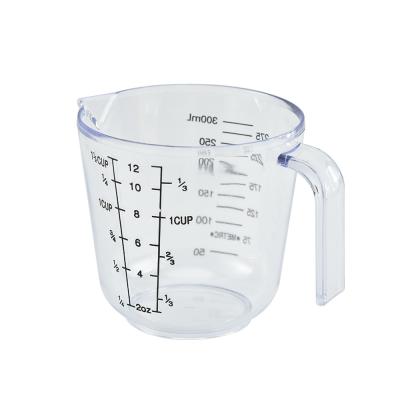 China Sustainable Durable Transparent Plastic Measuring Jug Measuring Cups For Kitchen for sale