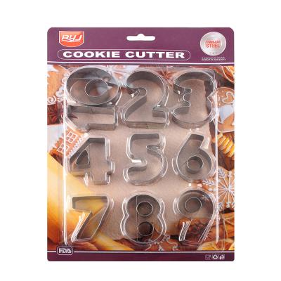 China Sustainable 9 Pcs Custom Cake Decorating Tools Numbers Fondant Cookie Cookie Cutter for sale