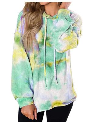 China D3778 Custom Bag Autumn Anti-Wrinkle Causal Loose Oversized Package Tie Dye Tops Women's Hoodies for sale