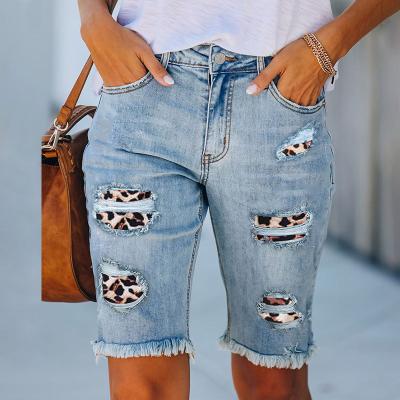 China Breathable Hot Sale Summer Street Fringed High Stretch Pants Mid Waist Cut Out Trousers Ripped Jeans For Women for sale