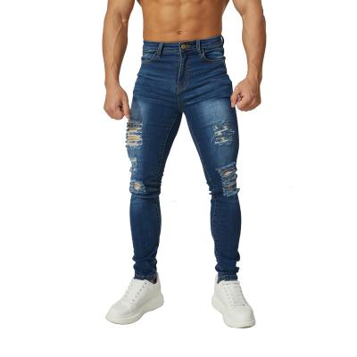 China New Arrival Stretch Cotton Breathable Warm Skinny Wholesale Cotton Stylish Ripped Design OEM Customized Mens Jeans With Pockets for sale