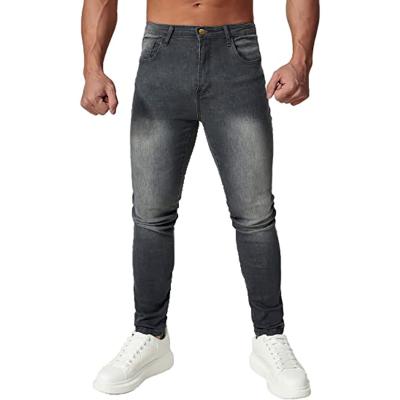 China Latest Mens Breathable Cotton Straight Elastic Fit Jeans Pants Slim Skinny Mens Jeans Black for sale