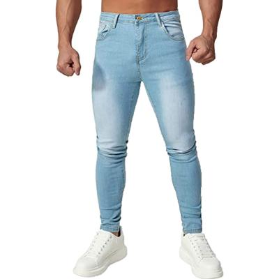 China Breathable Vintage Light Blue Pantalon Homme Means Badge Pantalon Homme Slim Denim Pants Best Skinny Fit Patch Jeans For Men for sale