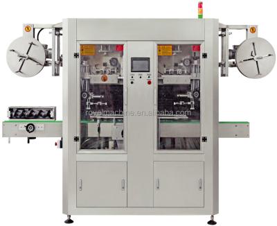 China Automatic Beverage Double Heads High Speed ​​Shrinking Sleeve Labeling Machine for sale