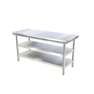 China Cold Rolled Steel+Stainless Steel Custom Assembled Stainless Steel Kitchen Worktable Table Worktable Thickened Stainless Worktable for sale