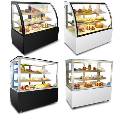 China Double-temperature New Style Commercial Bakery Cake Refrigerator Cabinet Showcase Counter Refrigerator for sale