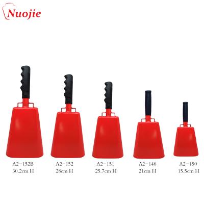 China North America Cheering Call Bell Loud Football Games School Wedding Farm Steel Cow Bell With Handle For Sporting Events for sale