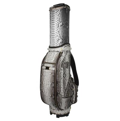 China High Quality Snakeskin Propeller Golf Caddy Bag Leather Carry Golf Bag Club Bag Holder Leather Custom OEM Customized Snake Leather Waterproof for sale