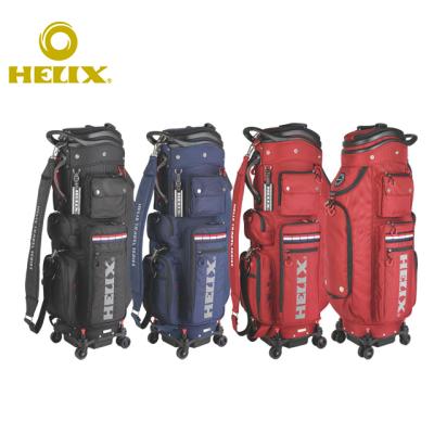 China Helix Nylon Men Golf Staff Cart Bag With Wheels /HELIX 5 Ways Divider Golf Course Bag for sale