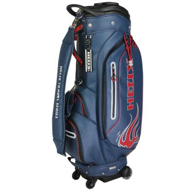 China Super Leather / Waterproof Canvas Helix Golf Bag Golf Bag With Wheel for sale