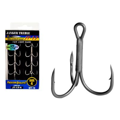 China Wholesale High Strength Bulk High Carbon Steel Black And Silver Treble Hooks Fish Sea Hooks Treble Hooks for sale