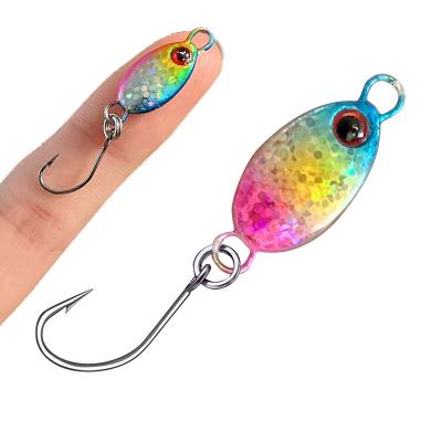 China 22mm 24mm 28mm 2g 3g 5g Integrated Metal Spoons Trout Fishing Lures Spoons Spinner GJ-003 for sale