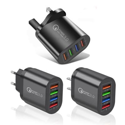 China Wholesale Mobile Phone Wall Charger 4*USB QC3.0+3.1A USB*3 Travel Mobile Phone USB Charger Power Adapter for sale