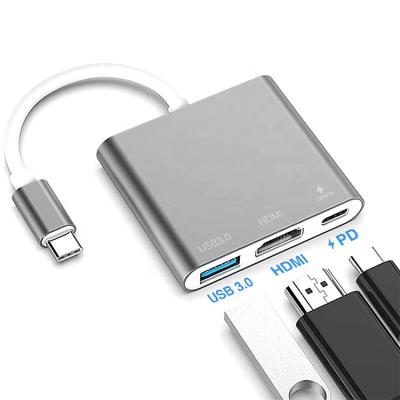 China in1 Type C USB Laptop Multimedia Docking Station 3 Portable Hub with HDTV + USB 3.0 + Type C 3 port for sale