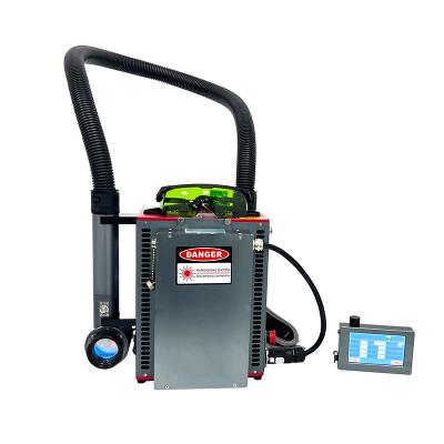 China Stainless steel Backpack Portable 50W 100W Laser Metal Wood Cleaner Rust Paint Remover Cleaning Removal Machine for sale