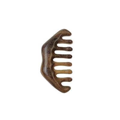 China Massage Head Natural Wood Comb for Channel Meridian Massage Head Scalp Massage Therapy No Static Green Sandalwood Wood Comb for sale