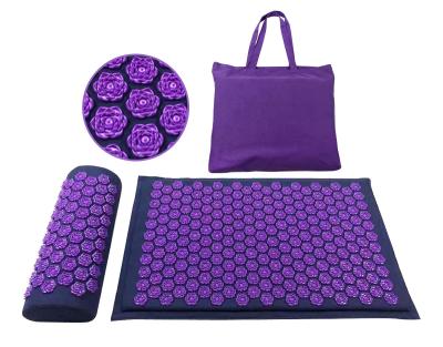 China Shape Natural Canvas Mat Foot Shakti Plastic Spikes Acupressure Massage Akkupressur Mat And Pillow Set New Products for sale