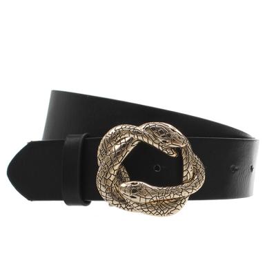 China Fashion.Casual Snake Buckle Ladies Belt Wholesale Alloy Customized Black Belt Fashion Female PU Women for sale