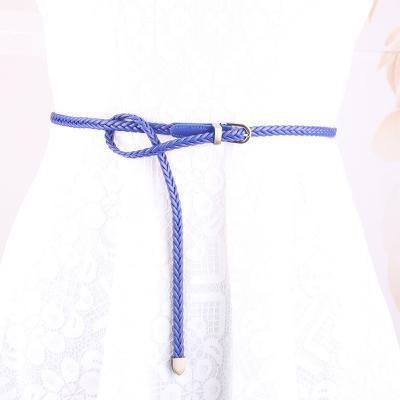 China Hotsale Factory Wholesale Multi Colors Gold Pin Buckle Fashion Braided Belt Woven Belt For Women Girls Ladies for sale