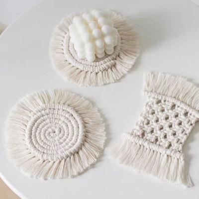 China Sustainable Bilink Modern Round Place Mat Dinner Braided Boho Circle Macrame Place Mats for sale