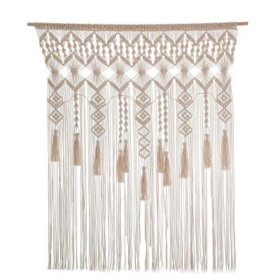 China Custom Handmade Wholesale Macrame Woven Door Curtain Bohemian Macrame Wall Hanging Bilink Art Creative Indoor Bohemian Tassel for sale