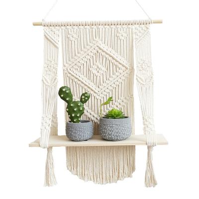 China eco-friendly living room decor handmade woven macrame boho macrame bilink crochet macrame wall hanging for sale