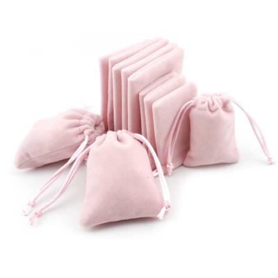 China Jewelry Packing 5pcs/lot High Quality Pink Velvet Bags 5x7 7x9 10x12cm Ornament Drawstring Storage Gift Bag Sundries Pouches 5pcs/lot For Jewelry Package for sale