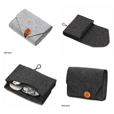 China Storgae Coin Mini Felt Pouch Chargers Storage Main Pack Bags For Travel USB Data Cable Mouse Organizer Electronic Gadget Bags for sale