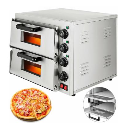 China Commercial Oven Single /Double Deck Electric Rotisserie Pizza Bakery Snack Bar Stove Catering Machine 122F to 662F for Home Commercial for sale