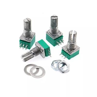 China Standard 8PIN- RV097NS B100K 104  Dual Audio Volume Power Amplifier Adjustable Potentiometer RK097 Handle length 15MM for sale