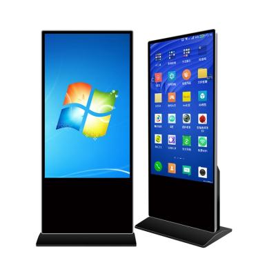 China Indoor OEM 55 Inch Indoor Interactive Digital Signage Display Kiosk Floor Standing VCR Advertising VCR Low Cost for sale