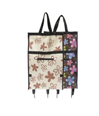 China Small Folding Trolley Shopping Food Storage Bag With Wheels Folding Portable Shopping Bag To Buy Vegetable Bag for sale