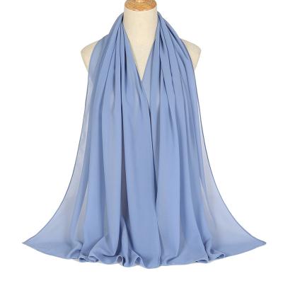 China Daily Life Wear Wholesale Beautiful Long Pearl Chiffon Bubble Fashion Muslim Women Scarf Lady Hijabs Shawl for sale