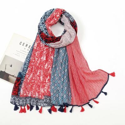 China Multifunction Fashion Spring Summer Thin Viscose Shawl Scarf Women Lovely Floral Design Neckerchief  Muslim Pashmina Scarf Shawls for sale