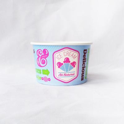 China Disposable Custom Printed Dessert Cups 12oz Bowl Ice Cream Paper Paper Cup With Lid Spoon for sale