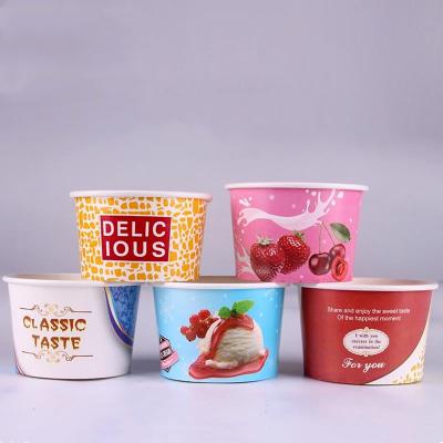 China 2021 Custom Style Ice Cream Disposable Hot Male Disposable Paper Cup Printing Cup Rolls With Plastic Lid And Plastic Spoons For Yoga for sale