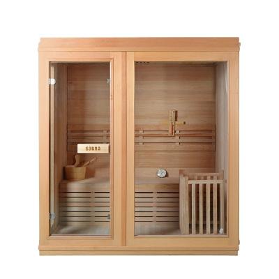 China Computer Control Panel Traditional hot steam sauna room finnish sauna cabin hemlock/red cedar 2021 hot sale sauna room for sale