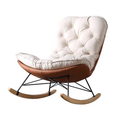 China Adjustable (other) Nordic light luxury rocking chair home living room bedroom lounge chair sofa balcony leisure lazy single sofa chair for sale