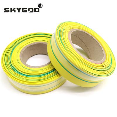 China Electrical Devices Yellow 2:1 Green Polyolefin Heat Shrink Tube Thermal Cable Sleeve Double Insulated Customization High Temperature Tubes for sale