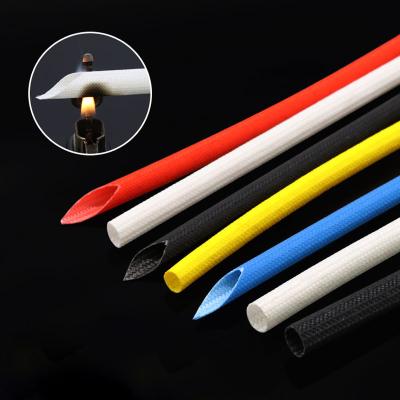 China Excellent electrical insulation silicone fiberglass sheaths flame retardant silicone resin insulate cable to protect excellent electrical piping insulation for sale