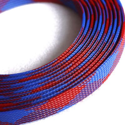 China 3-25mm Insulation Tight High Density Expandable Sleeving PET Braided Wire Sleeve Insulated Cable Single Color for sale