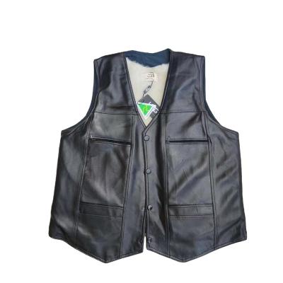 China Keep the casual daily warm cold wind of winter warm men's wool sheepskin warm black shiny vest. The external use of winter men for sale