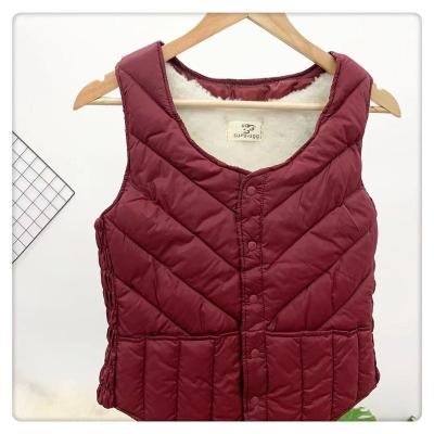 China Keep warm in the winter, the new woolen slimming vest is windproof and cold-proof, and the bottom surface is worn by daily casual women. for sale