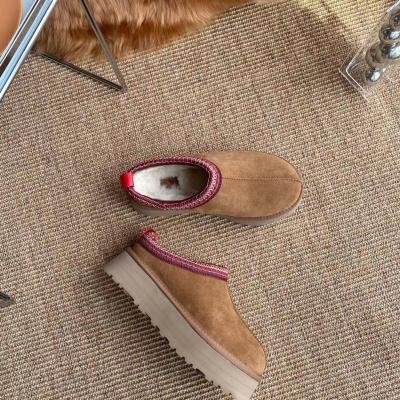 China 2023 fashion trend new style cowhide woolen leisure thick soled snow boots woolen folk boots warm and comfortable daily women's wear 1122553 for sale