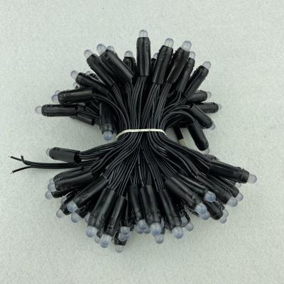 China Black resistor/casing/DC12V/100pcs/strand/bullet type bullet type RGB 12mm accessible WS2811 led pixel node, BLACK 18AWG wire, IP68 for sale