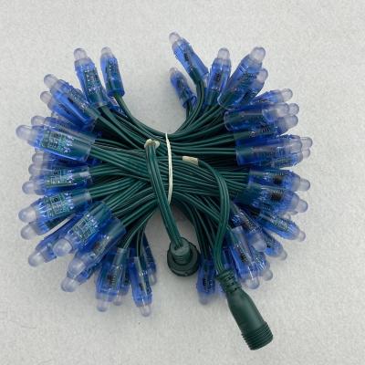 China Bullet type resistor voltage drop/DC12V/100pcs/strand/bullet type RGB 12mm accessible WS2811 led pixel node, 18AWG all green wire, IP68 for sale