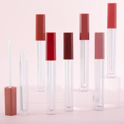 China Customized wholesale 4.5ml lip gloss lip gloss magic wand wholesale clear square bottle luxury square bottle best long thick for sale