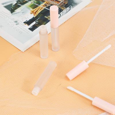 China Custom Pink Frosted Packaging Cosmetics Aluminum Lip Gloss Containers Tube Bottle for sale