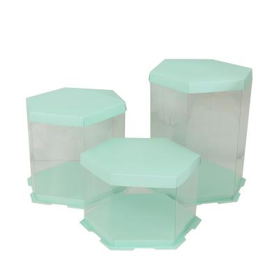 China Bulk Recyclable Christmas Hexagon Packaging Cake Boxes 10 x 10 x 6 for sale